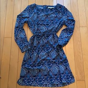 Loft peacock design long sleeved dress